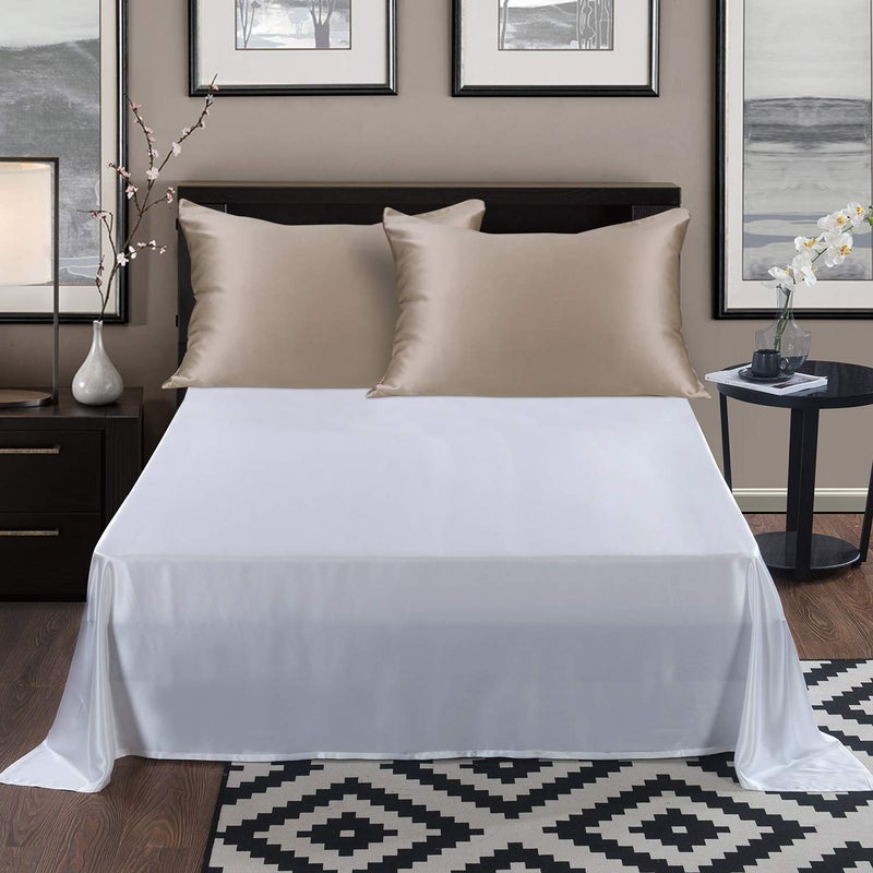 ALASKA BEAR Natural Silk Pillowcase, Hypoallergenic, 19 Momme, 600 Thread Count 100 Percent Mulberry Silk, Standard (1pc, Taupe Tan) - Image 5
